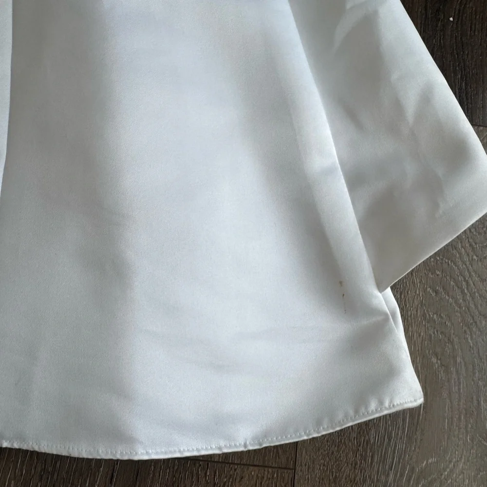 David’s Bridal Flower Girl Dress. St. Tropez brand, girls size 5.  White. - Picture 8 of 13